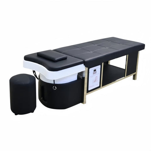 SalonLand Thai Head Spa Shampoo Bed - Stainless Steel frame with Ceramic Head Basin - Optional Foot Basin - GreenLife - Shampoo Unit