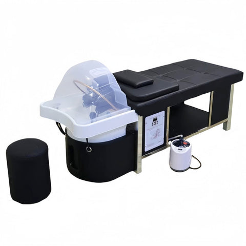 SalonLand Thai Head Spa Shampoo Bed - Stainless Steel frame with Ceramic Head Basin - Optional Foot Basin - GreenLife - Shampoo Unit