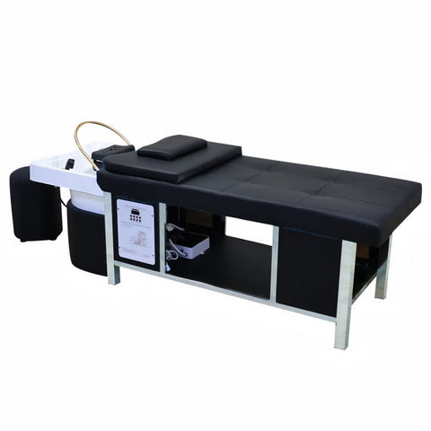 SalonLand Thai Head Spa Shampoo Bed - Stainless Steel frame with Ceramic Head Basin - Optional Foot Basin - GreenLife - Shampoo Unit