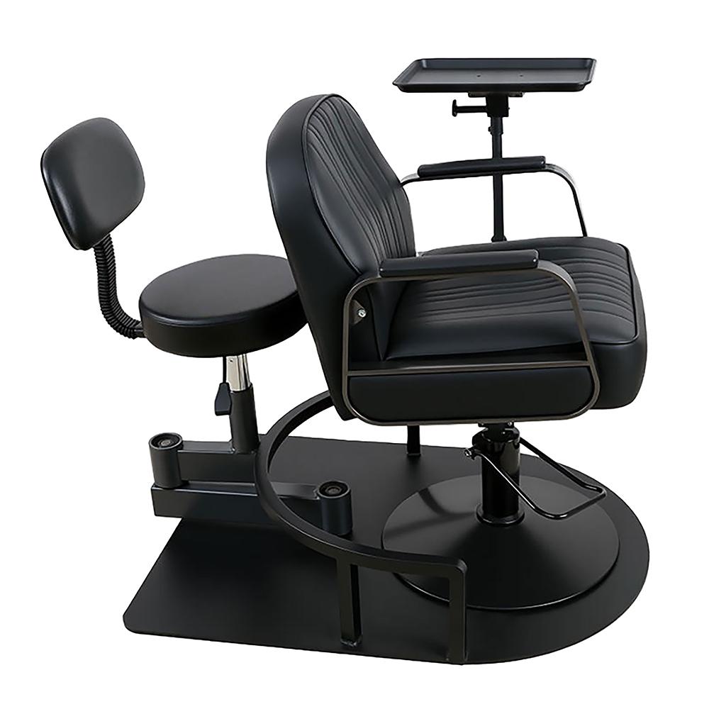 Barber Chair Modern Retro Swivel Salon Chair Frame With Folding Tray - GreenLife - Barber chair