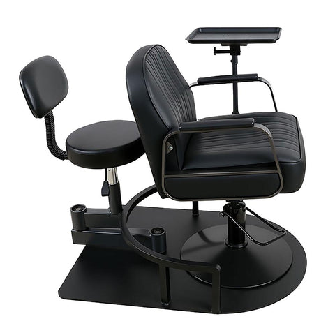 Barber Chair Modern Retro Swivel Salon Chair Frame With Folding Tray - GreenLife - Barber chair
