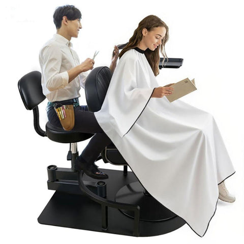 Barber Chair Modern Retro Swivel Salon Chair Frame With Folding Tray - GreenLife - Barber chair