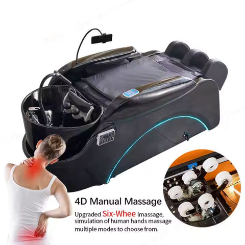 Luxury Electric Head Therapy Thai SPA and Shampoo Bed with Massage Function - GreenLife - Shampoo Unit