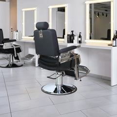 Greenlife ® Vader Advance Modern Recline Barber chair Black & Silver - GreenLife - Barber Chair