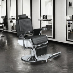 Greenlife ® Vader Advance Modern Recline Barber chair Black & Silver - GreenLife - Barber Chair