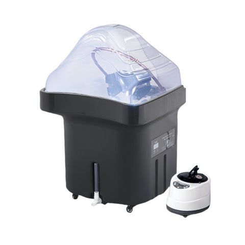 SalonLand Movable Head Spa Treatment Machine Shampoo basin sink with Steamer and water Circulation - GreenLife - Portable Shampoo Sink