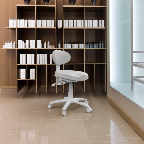 Silverfox ® Rolling Stool with backrest 8C01