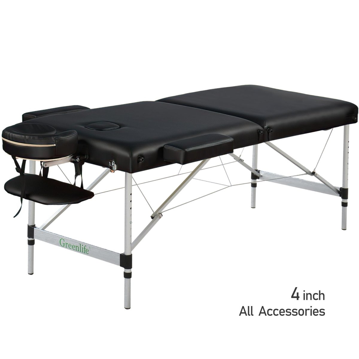 2-Section 4" Aluminum Super Stable Portable Massage Table - MTA121 - GreenLife-Portable Massage Table