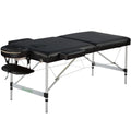 2 Section 4'' Aluminum Portable massage table - Black / Cream MTA121