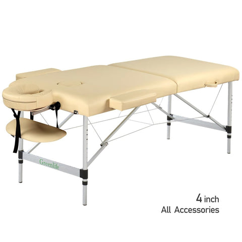 2-Section 4" Aluminum Super Stable Portable Massage Table - MTA121 - GreenLife-101611