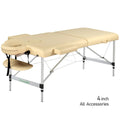 2 Section 4'' Aluminum Portable massage table - Black / Cream MTA121