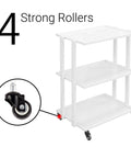 Multi-Function White Metal Trolley with Glass Surfaces - GreenLife-104251