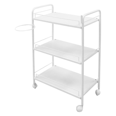 Multi-Function White Metal Trolley with Side Holder - GreenLife-Trolley