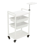 Multi-Function White Metal Trolley with Adjustable Plate - GreenLife-104281