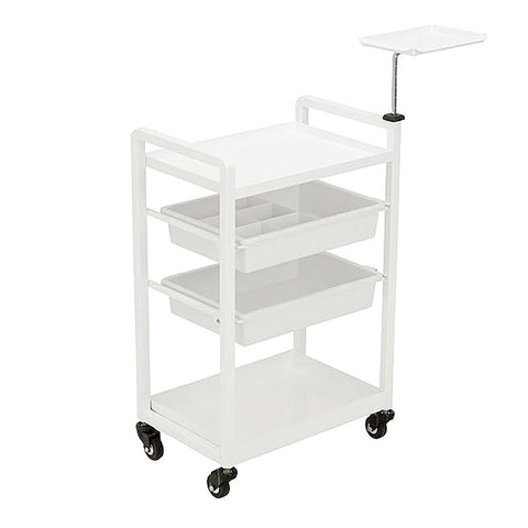 Multi-Function White Metal Trolley with Adjustable Plate - GreenLife-Trolley