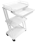 Multi-Function White Metal Trolley with Drawer - GreenLife-Trolley