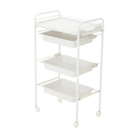 Beauty Plastic Trolley w/ Three Shelves and One Tray- PST491 - GreenLife-Trolley