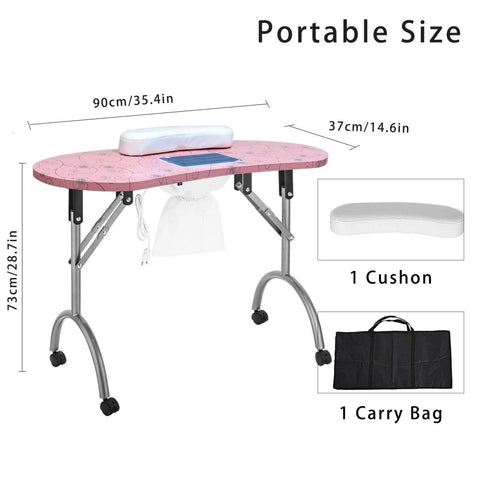 Portable Manicure Table with dust collector-MT501 - GreenLife-Manicure Table