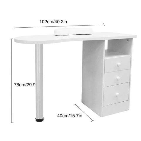 Manicure Table with Storage Draws -Nail Salon Station-MT531 - GreenLife-Manicure Table