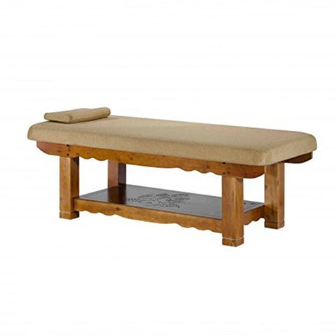 Super Stable Wooden one Piece Stationary Linen Massage SPA Table - ST281