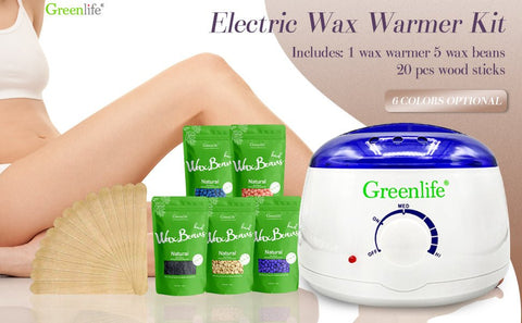 Hair Removal Wax Warmer Kit (Hard wax + Spatula) - GreenLife-115211F