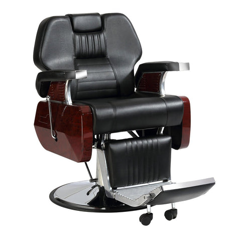 Luxury Hydraulic Recline Barber Chair FR-58042LC (Black) - GreenLife-121601A