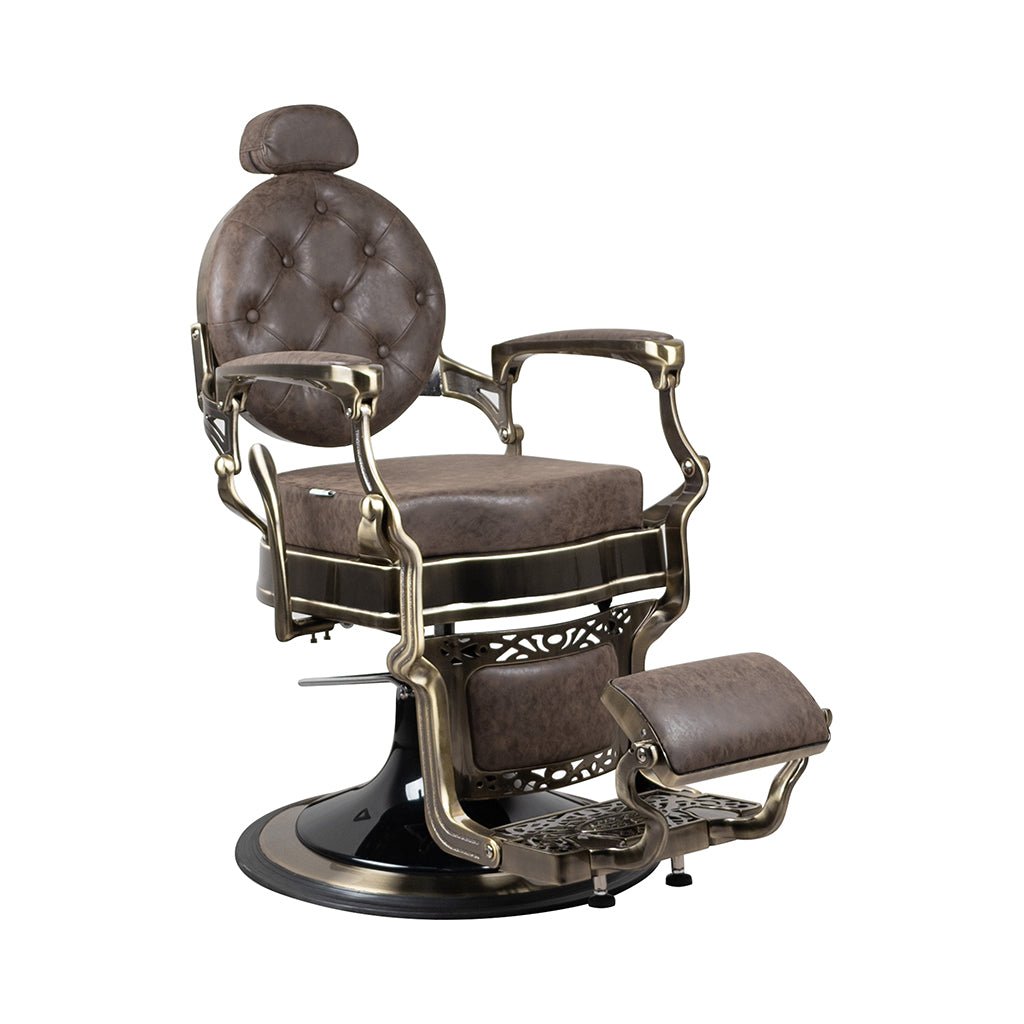 Luxury Vintage Barber Chair FR-58024HC (Brown+Bronze) - GreenLife-Barber chair