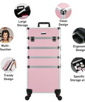 14" 4 In 1 Aluminum Rolling Makeup Case - GreenLife-123219