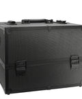 Makeup Train Case, Professional 14.2 inches Large 4 Trays Cosmetic Case with Shoulder Strap Aluminum Frame Black - GreenLife-123221