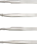 4PC Eyelash Tweezers Kit (Silver) - GreenLife-201393
