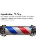 LED Blue Red Stripes Rotating Barber Shop Pole 27.6in - BP 839 - GreenLife-Barber Pole