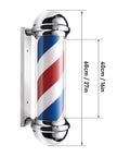 LED Blue Red Stripes Rotating Barber Shop Pole 27.6in - BP 839 - GreenLife-Barber Pole
