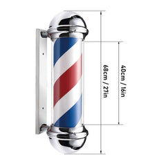 LED Blue Red Stripes Rotating Barber Shop Pole 27.6in - BP 839 - GreenLife-Barber Pole