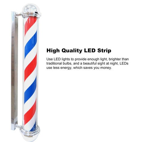 LED Blue Red Stripes Rotating Barber Shop Pole 59in - BP 841 - GreenLife-Barber Pole