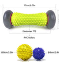 Massage Ball Set of 3 - 1 Roller & 2 Spiky Balls - GreenLife-Massage Supplies