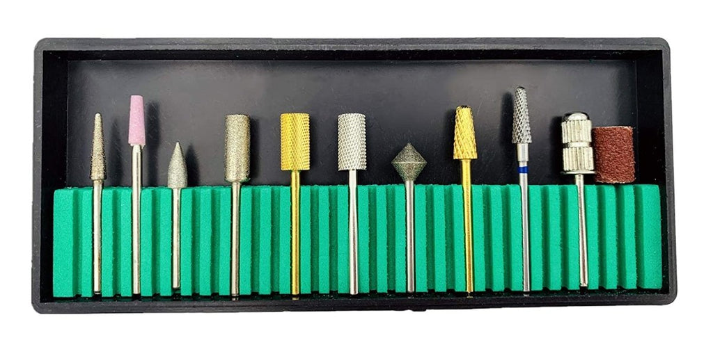 10 Pcs Nail Drill Bits kit Classic Nail Drill Heads - GreenLife-Manicure Supplies