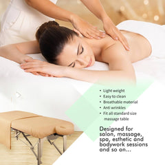 Poly-Cotton 3 Pieces Massage Table Sheet Set