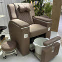 Chaise De Pédicure Avec Repose-pieds - Tabouret Massage Pieds Maison, Portable, 37,5x28x16,5cm, Design Ergonomique - 2