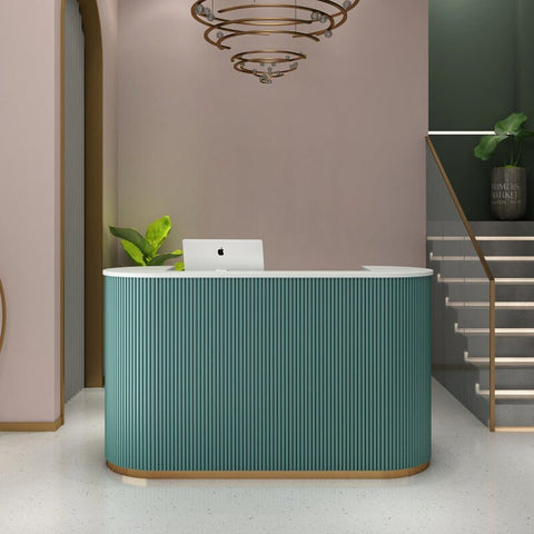 Arc-shaped Front Desk for Beauty Municure Salons - GreenLife-