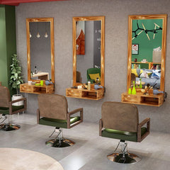 Vintage Salon Mirror with Built-in Vanity Desk - GreenLife-